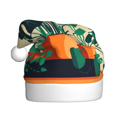 Cartoon-Rollenrücken-Weihnachtsmütze aus Bambus für Erwachsene. Festliche Weihnachtsmütze mit Bommel, Unisex-Kappe für Weihnachtsfeiern. von Yizhiyz