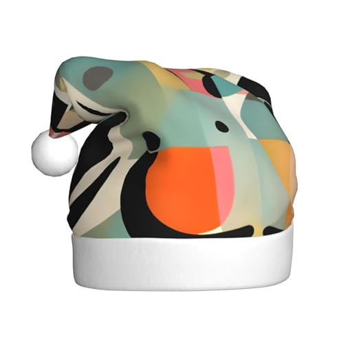 Weihnachtsmütze mit moderner Kunst aus der Mitte des Jahrhunderts für Erwachsene. Festliche Weihnachtsmütze mit Bommel, Unisex-Kappe für Weihnachtsfeiern. von Yizhiyz