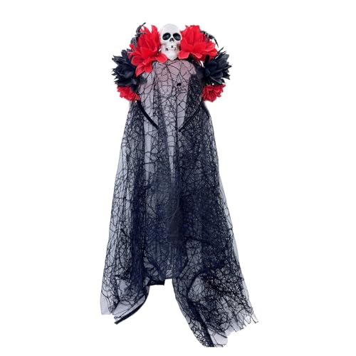 Yjcnelcr Dark Series Skull Hairhoop Party Requisiten Schleier Stirnband Cosplay Kostüm Haarband Gruselige Blume Haarband Halloween Zubehör Yjcnelcr Dark Series Skull Hairhoop Party Requisiten Schleier Stirnband Cosplay Kostüm Haarband Gruselige Blume Haarband Halloween Zubehör von Yjcnelcr