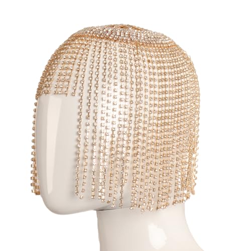 Yjcnelcr Glitzernde Strass-Kopfkette, Hut für Nachtclub, Maskerade, Party, Haarkette, Karneval, Kopfschmuck, formelle Haarschmuck Yjcnelcr Glitzernde Strass-Kopfkette, Hut für Nachtclub, Maskerade, Party, Haarkette, Karneval, Kopfschmuck, formelle Haarschmuck von Yjcnelcr