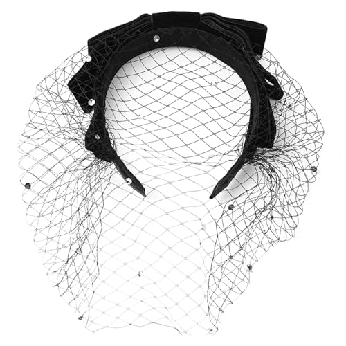 Yjcnelcr Haarreif im Vintage-Stil, schwarz, Schleier, Netz, 1920er-Jahre-Fascinator, Kopfschmuck, Vogelkäfig-Haarschmuck für Braut, Halloween, Partys, Strasssteine, Netz-Stirnbänder Yjcnelcr Haarreif im Vintage-Stil, schwarz, Schleier, Netz, 1920er-Jahre-Fascinator, Kopfschmuck, Vogelkäfig-Haarschmuck für Braut, Halloween, Partys, Strasssteine, Netz-Stirnbänder von Yjcnelcr
