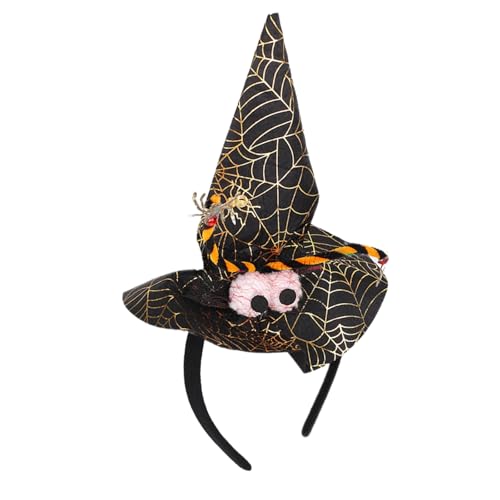 Yjcnelcr Halloween-Hexenkappen, Stirnband für Erwachsene, Spinnennetz, Zaubererhut, Haarband, Rollenspiel, spitzer Hut, Haarreif für Partyfeiern Yjcnelcr Halloween-Hexenkappen, Stirnband für Erwachsene, Spinnennetz, Zaubererhut, Haarband, Rollenspiel, spitzer Hut, Haarreif für Partyfeiern von Yjcnelcr