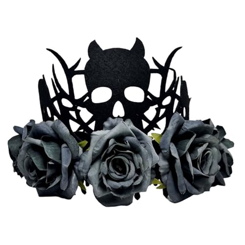 Yjcnelcr Halloween-Rosenkrone, Kopfbedeckung, Hexenkostüm, Zubehör, leicht, wiederverwendbar, kinderfreundliches Design, leicht, Party-Kopfschmuck Yjcnelcr Halloween-Rosenkrone, Kopfbedeckung, Hexenkostüm, Zubehör, leicht, wiederverwendbar, kinderfreundliches Design, leicht, Party-Kopfschmuck von Yjcnelcr