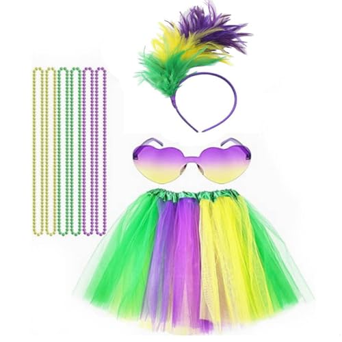 Yjcnelcr Karnevalsrock Stirnband Brille Halskette Set für Partys Karneval Festliche Feiern Yjcnelcr Karnevalsrock Stirnband Brille Halskette Set für Partys Karneval Festliche Feiern von Yjcnelcr