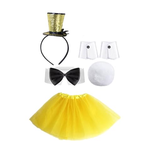 Yjcnelcr Neujahrsparty-Kostüm-Set mit Fliege, Tüllrock, gestreifte Strümpfe, LasVegas, Fattuesday-Dekoration, Karneval, Party-Requisiten Yjcnelcr Neujahrsparty-Kostüm-Set mit Fliege, Tüllrock, gestreifte Strümpfe, LasVegas, Fattuesday-Dekoration, Karneval, Party-Requisiten von Yjcnelcr