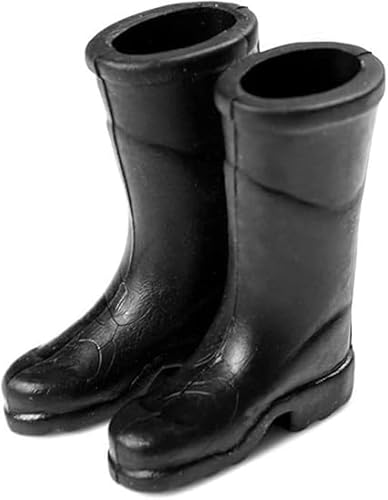 1 Paar schwarze Miniatur Regenstiefel Miniatur Regenstiefel 1:12 Mini Kunststoff Regenschuhe Puppenhaus Zubehör Schwarz Puppe Regenstiefel Puppenhaus Stiefel Mini Puppenstiefel Niedlich Mini Zubehör von Yjemle