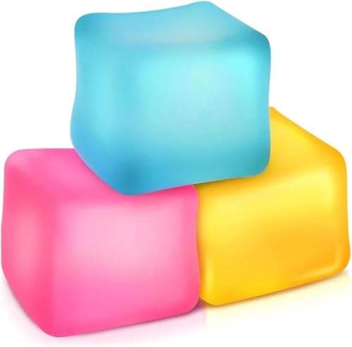 1 x Eiswürfel-Squishy, Eiswürfel-Fidget-Set, sensorischer Ball-Stress-Kit, Stressabbau-Würfel, sensorisches Set für Erwachsene, Quetsch-Set (zufällige Farbe), Fidget- und Finger-Kits von Yjemle