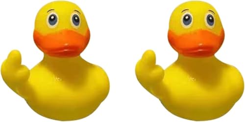 2 gelbe Gummienten, 5,8 cm Fingertrump-Gummiente, niedliche, kleine lustige Gummi-Ente, Autozubehör für Auto-Armaturenbrett-Dekorationen, Vorschule, Bad-Sets 2 gelbe Gummienten, 5,8 cm Fingertrump-Gummiente, niedliche, kleine lustige Gummi-Ente, Autozubehör für Auto-Armaturenbrett-Dekorationen, Vorschule, Bad-Sets von Yjemle