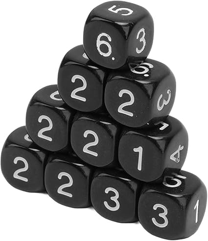 6-seitige Zahlenwürfel, runde Ecken, polyedrisch, polyedrisch, Rollenspiel-Würfel für Zahlenunterricht, Tischsets, 16 mm, Schwarz, 20 Stück 6-seitige Zahlenwürfel, runde Ecken, polyedrisch, polyedrisch, Rollenspiel-Würfel für Zahlenunterricht, Tischsets, 16 mm, Schwarz, 20 Stück von Yjemle