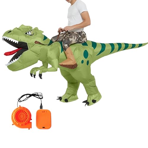 Yjkedfh Aufblasbares Dinosaurierkostüm | Dinosaurier Anzug Für Halloween,Reit Kostüm Für Halloween Schule Themenpark Party Bühnenauftritt Geburtstag Weihnachtsfeier Event von Yjkedfh