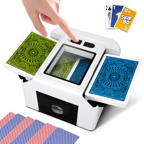 Ykall Kartenmischmaschine – Automatischer Elektrischer Kartenmischer, 1–2 Decks, 2000mAh Wiederaufladbar, USB-C, Geräuscharm, One-Press Auto & Manueller Modus – Für Poker, Rommé, Blackjack, Phase 10 von Ykall