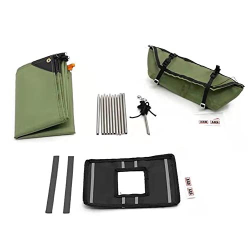 Yklhsocneg Dachtasche Schatten Markise Regen Baldachin Abschleppseil Flagge Dekoration für 1/10 RC Crawler Auto Axial SCX10 90046 TRX4 D90,1 von Yklhsocneg