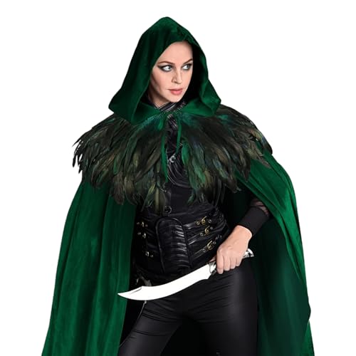 Ylnailky Umhang Mit Kapuze Damen, Mittelalter Renaissance Kostüm Verkleidung Umhang, Samt Unisex Für Mittelalter Renaissance Feste Und Verkleidung Ylnailky Umhang Mit Kapuze Damen, Mittelalter Renaissance Kostüm Verkleidung Umhang, Samt Unisex Für Mittelalter Renaissance Feste Und Verkleidung von Ylnailky