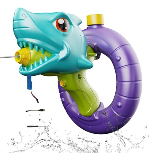 Ylnailky Wasserschützen, Wasserkrümmung Spielzeug | Niedliche elektrische Dinosaurierhai -Wasser -Squirt Soakers | Wiederaufladbares Spielzeug im Freien im Freien, 900 ml Tank, Partybevorzugungen für Ylnailky Wasserschützen, Wasserkrümmung Spielzeug | Niedliche elektrische Dinosaurierhai -Wasser -Squirt Soakers | Wiederaufladbares Spielzeug im Freien im Freien, 900 ml Tank, Partybevorzugungen für von Ylnailky