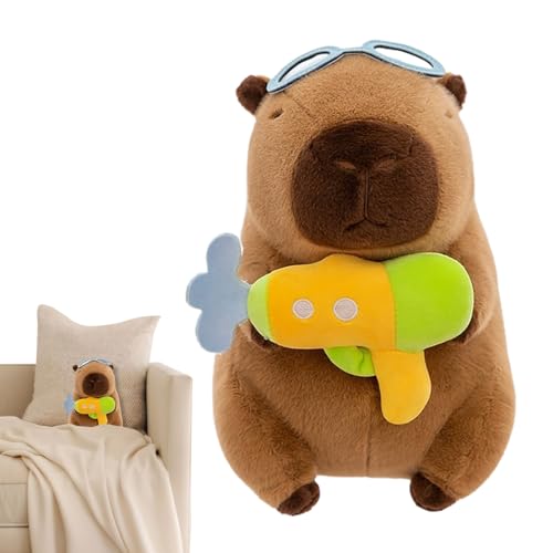 Ylnailky Wasserschwein Plüschtier | Weiches Capybara Plüschtier für Kinder | Weiches Tragbares Spielzeug mit Badeanzug für Babys, Kinder und Erwachsene Zuhause, Auto und von Ylnailky