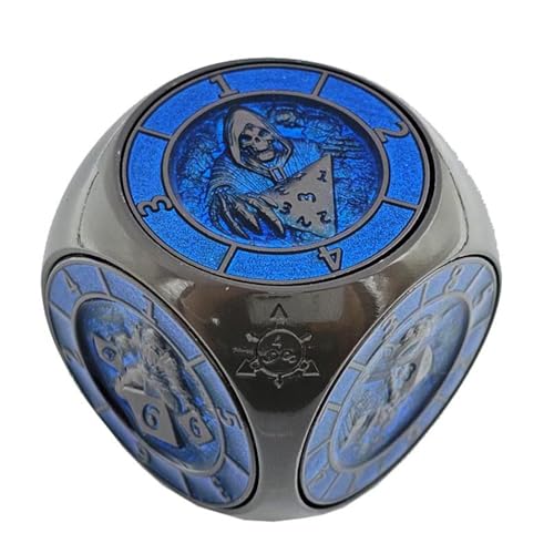7-in-1-Fidget-Spinner-Würfel für DND, abgerundetes kubisches Metallwürfel-Set mit 3D-Relief, für Dungeons and Dragons, Geschenke mit Box, polyedrische Rollenspiel-Würfel, Fantasy-D&D-Tisch-RPG von YlobdolY