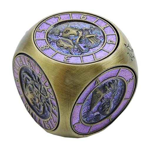 7-in-1 Fidget Spinner Würfel für DND, abgerundetes kubisches Metallwürfel-Set mit 3D-Relief, für Dungeons and Dragons, Geschenke mit Box, polyedrische Rollenspiel-Würfel, Fantasy-D&D-Tisch-RPG, Bronze von YlobdolY
