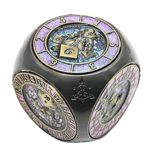7-in-1-Fidget-Spinner-Würfel für DND, abgerundetes kubisches Metallwürfel-Set mit 3D-Relief, für Dungeons und Dragons, Geschenke mit Box, polyedrische Rollenspiel-Würfel, Fantasy-D&D-Tisch-RPG von YlobdolY