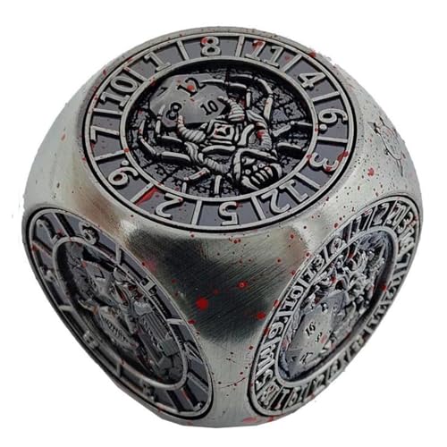 7-in-1 Fidget Spinner Würfel für DND, abgerundetes kubisches Metallwürfel-Set mit 3D-Relief für Dungeons and Dragons, Geschenke mit Box, polyedrische Rollenspiel-Würfel, Fantasy-D&D-Tisch-RPG, blutig von YlobdolY