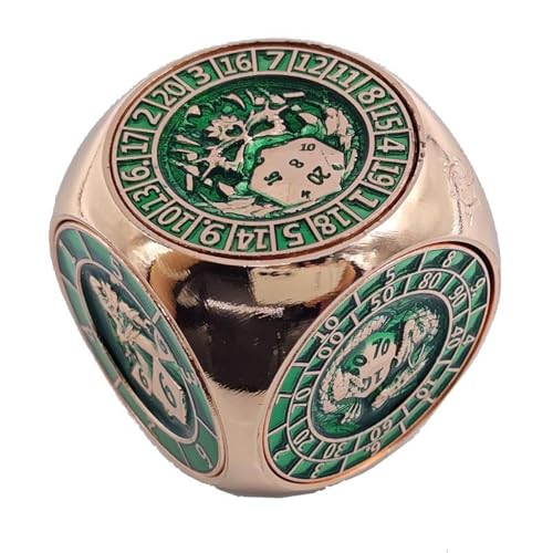 7 in 1 Fidget Spinner Würfel für DND, abgerundetes kubisches Metallwürfel-Set mit 3D-Relief für Dungeons und Drachen, Geschenke mit Box, polyedrische Rollenspiel-Würfel, Fantasy-D&D-Tisch-RPG, Kupfer von YlobdolY