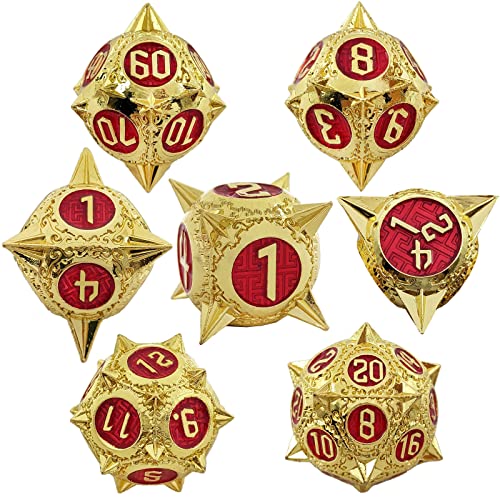 7PCS Solid Metal DND Würfel Set, Cloud Patterned Rollenspiel D&D Würfel, DND Metall Würfel Set, Polyederal Metall Würfel Set für Pathfinder Warhammer RPG Brettspiele Golden Red 7PCS Solid Metal DND Würfel Set, Cloud Patterned Rollenspiel D&D Würfel, DND Metall Würfel Set, Polyederal Metall Würfel Set für Pathfinder Warhammer RPG Brettspiele Golden Red von YlobdolY