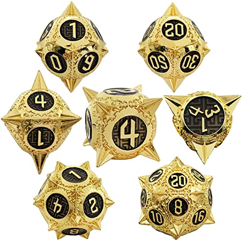 7PCS Solid Metal DND Würfel Set, Wolkenmuster Rollenspiel D&D Würfel, DND Metall Würfel Set, Polyeder Metall Würfel Set für Pathfinder Warhammer RPG Brettspiele Golden Black 7PCS Solid Metal DND Würfel Set, Wolkenmuster Rollenspiel D&D Würfel, DND Metall Würfel Set, Polyeder Metall Würfel Set für Pathfinder Warhammer RPG Brettspiele Golden Black von YlobdolY