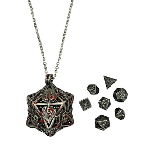Mini-DND-Würfel-Set aus Metall mit Blatthohl, D20-Kette, antikes kleines Metallwürfel-Set, D&D, tragbar, 7-teiliges Würfel-Set, blutig Mini-DND-Würfel-Set aus Metall mit Blatthohl, D20-Kette, antikes kleines Metallwürfel-Set, D&D, tragbar, 7-teiliges Würfel-Set, blutig von YlobdolY
