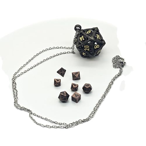 Mini-DND-Würfel-Set aus Metall mit fliegendem Drachen, hohl, D20-Würfelkettenetui, antikes kleines Metallwürfel-Set, D&D, tragbar, 7-teiliges Würfel-Set, Schwarz / goldfarben Mini-DND-Würfel-Set aus Metall mit fliegendem Drachen, hohl, D20-Würfelkettenetui, antikes kleines Metallwürfel-Set, D&D, tragbar, 7-teiliges Würfel-Set, Schwarz / goldfarben von YlobdolY