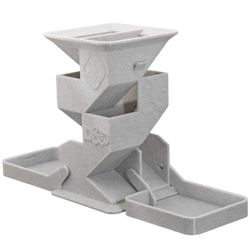 YlobdolY Faltbarer Würfelturm mit doppelten Ablagen, tragbarer 3D-Druck, faltbarer DND-Würfelrollturm für Drachen und Dungeons, D&D, Tisch-RPG-Spiele, Marmor von YlobdolY