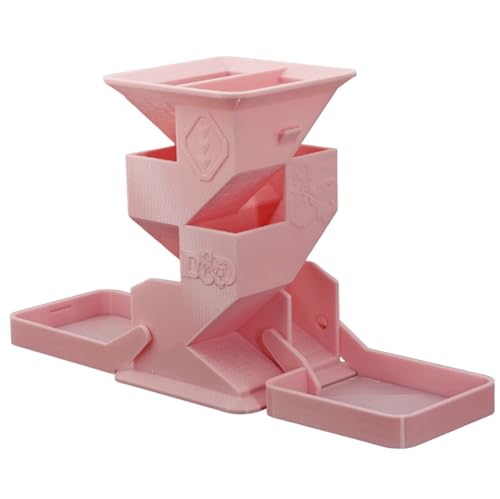 YlobdolY Faltbarer Würfelturm mit doppelten Ablagen, tragbarer 3D-Druck, faltbarer DND-Würfelrollturm für Drachen und Dungeons, D&D, Tisch-RPG-Spiele, Rosa von YlobdolY