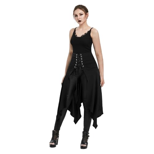 Ylucky Damen Steampunk viktorianischer Bustle Rock Renaissance Gothic High Low Overskirt Mittelalter Pirat Cosplay Rüschen Langes Kleid, Schwarz, Einheitsgröße Ylucky Damen Steampunk viktorianischer Bustle Rock Renaissance Gothic High Low Overskirt Mittelalter Pirat Cosplay Rüschen Langes Kleid, Schwarz, Einheitsgröße von Ylucky