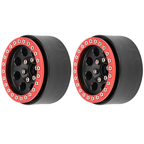 2Pcs 1.9in RC Car Aluminium Alloy Wheel Hubs, 8 Round Hole, Strength and Durability, Replacement for Damaged Hubs, Compatible with Brands (Red Black) von Ylwxzenith