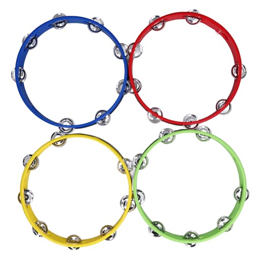 4PCS Premium -Holz -Tamburin -Set, Handheldtrommel mit Metalljingles, klarer Resonanzklang, für Kirchenkonzerte und alle Percussionsbedürfnisse, robust und leicht zu Spielen 4PCS Premium -Holz -Tamburin -Set, Handheldtrommel mit Metalljingles, klarer Resonanzklang, für Kirchenkonzerte und alle Percussionsbedürfnisse, robust und leicht zu Spielen von Ylwxzenith