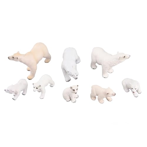 8pcs handbemalte Emaille -Bären -Figuren Spielzeugset, detaillierte Tierskulptur für Mini -Kleinkinder, Handwerksausstellung und Elternkindbindung von Ylwxzenith