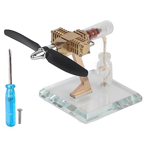 Hot Air Stirling Model Aircraft Propeller Science Experiment Kit Maximale Geschwindigkeit 3700 U/min ideal für Physikausbildung und Dampfliebhaber enthalten Glasbasis, Hot Air Stirling Model Aircraft Propeller Science Experiment Kit Maximale Geschwindigkeit 3700 U/min ideal für Physikausbildung und Dampfliebhaber enthalten Glasbasis, von Ylwxzenith