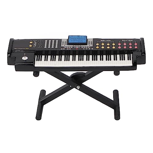 Miniatur -elektronisches Organmodell, Holzpuppenhausinstrument mit Stand, ideales Dekor für Zuhause und Büro, ausgezeichnete Musikliebhaber von Ylwxzenith