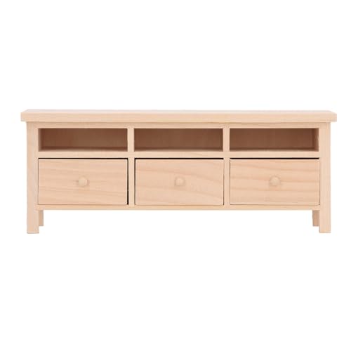 Miniature TV Cabinet Model, Furniture, Simulation Drawers Decorative Wooden Miniature TV Cabinet for 112/, Handcrafted Birch Wood with Simple and Beautiful Look (Plain Model) von Ylwxzenith