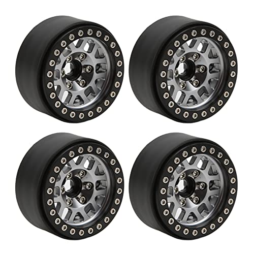 Ylwxzenith 1,9 Zoll Aluminiumlegierung Beadlock Wheel Rims, 4pcs/Set für 90046 RC Crawler Car Upgrade -Teile, dauerhaft und stark, Installation (Ti Color) von Ylwxzenith