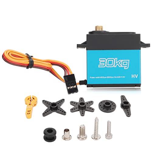 Ylwxzenith 2pcs Blue Metal Gear Servo 7.4V 30KG RC Servo with 25T Metal Steering Arm Compatible for 1/10 RC Vehicle Aircraft Ylwxzenith 2pcs Blue Metal Gear Servo 7.4V 30KG RC Servo with 25T Metal Steering Arm Compatible for 1/10 RC Vehicle Aircraft von Ylwxzenith