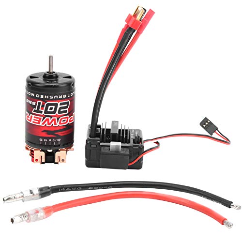 Ylwxzenith 3 Slot 20T 550 Brushed Motor Kit with 80A ESC for RC Cars High Performance Replacement Set von Ylwxzenith
