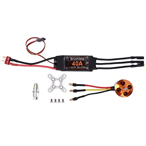 Ylwxzenith 40A bürstenloser ESC mit 217 KV1100/1250/2300 -Motor für Fernbedienungsdrohne, Funktionen, Benutzerprogrammierbar, kompatibel mit und NI -Metall -Hydrid -Batterien (A2217 1100KV) von Ylwxzenith