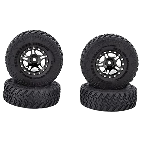 Ylwxzenith 4PCS for SCX24 Tires, Durably Rubber and Aluminum Alloy Material, Practical and, to Replace, Compatible with AXI00001 AXI00002 1/24 Scale (Black) von Ylwxzenith