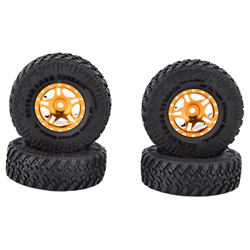 Ylwxzenith 4PCS for SCX24 Tires, Durably Rubber and Aluminum Alloy Material, Practical and, to Replace, Compatible with AXI00001 AXI00002 1/24 Scale (Gold Color) von Ylwxzenith