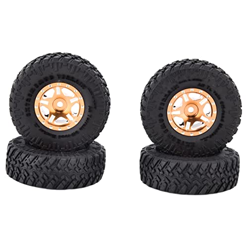 Ylwxzenith 4PCS for SCX24 Tires, Durably Rubber and Aluminum Alloy Material, Practical and, to Replace, Compatible with AXI00001 AXI00002 1/24 Scale (Saturday and Gold) von Ylwxzenith
