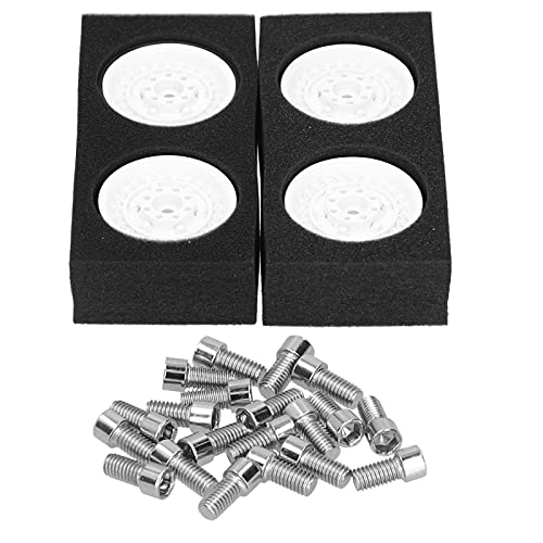 Ylwxzenith 4Pcs RC Beadlock Wheel Hubs, Zinc Alloy Plastic Material, Replacement for //GEN8/MST/, Strength and Durability, Reduce Car, Improve RC Performance (White) von Ylwxzenith