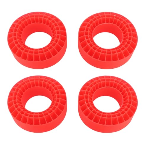 Ylwxzenith 4Pcs RC Tire Foam Insert, 3 Layers Hollow, Temperature Silicone, Enhances Grip and Stability for 1/10 RC Car 1.9 Inch Tire (Red) von Ylwxzenith