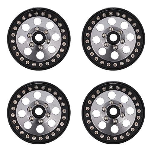 Ylwxzenith 4pcs 1,9 -Zoll -Aluminiumlegierung RC Beadlock Wheel -Hubs für 90046, Realismus -Upgrade -Teile für 1/10 RC Crawler Car, Installation, Verbesserung der Leistung und Stabilität (Ti Color) von Ylwxzenith