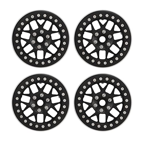 Ylwxzenith Aluminum Alloy 2.2 Inch RC Beadlock Wheels Rims, CNC Machined Hub for 1/10 Remote Control Car, Stable Driving, Abrasion, Reasonable (Black) von Ylwxzenith