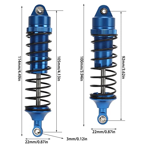 Ylwxzenith Performance Aluminum Alloy RC Car for Slash 4x4 1/10, Front Rear Dampers with CNC Machined Height (Dark Blue) von Ylwxzenith