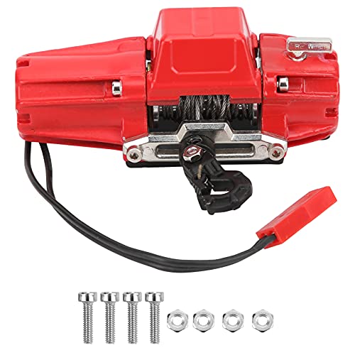 Ylwxzenith RC Car Single Motor Winch with Line, Excellent Quality Aluminum Alloy Material, Rotate, for 90046/ / 1/10 RC Car, Excellent Workmanship, Durably and Stable (Red) von Ylwxzenith